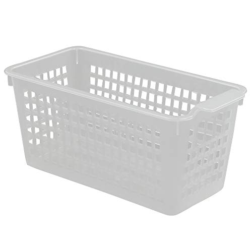 Qskely 6-Pack Clear Plastic Storage Trays Basket for Closets, Countertop and Drawers