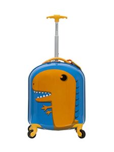 rockland jr. kids' my first hardside spinner luggage,telescoping handles, dinosaur, carry-on 19-inch