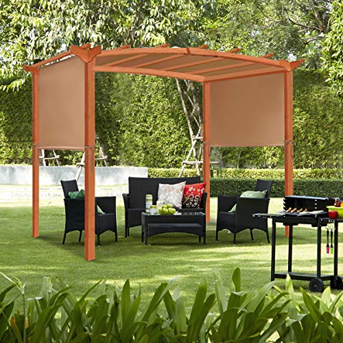 Tangkula 6.7'x17' Universal Replacement Canopy for Pergola Structures, with 6 Grommets & 4 Straps, Waterproof and Sun Protection 300D Polyester Pergola Cover