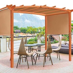 Tangkula 6.7'x17' Universal Replacement Canopy for Pergola Structures, with 6 Grommets & 4 Straps, Waterproof and Sun Protection 300D Polyester Pergola Cover