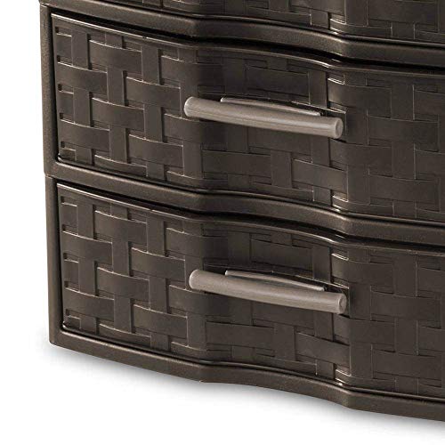 Sterilite Medium Weave Craft Office Supplies 3 Drawer Storage Organizer (8 Pack)