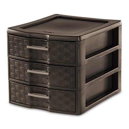 Sterilite Medium Weave Craft Office Supplies 3 Drawer Storage Organizer (8 Pack)