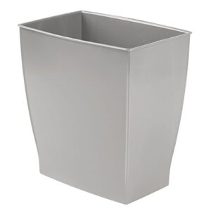 idesign mono spa rectangular trash can for bath, bedroom, office – 11.25" x 7.5" x 12", 2.5 gallon, gray