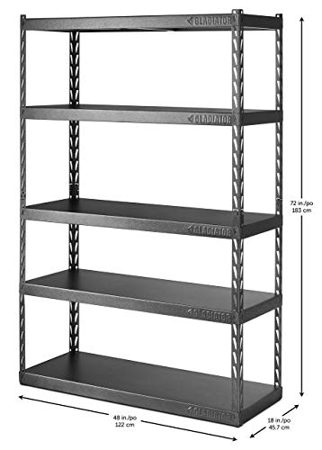 Gladiator 48" Wide EZ Connect Rack with Five 18" Deep Shelves