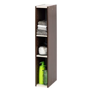 iris usa ub space saving unit with adjustable shelves, 6-inch, walnut brown/white