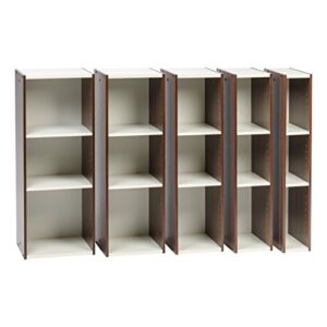 IRIS USA UB Space Saving Unit with Adjustable Shelves, 6-Inch, Walnut Brown/White