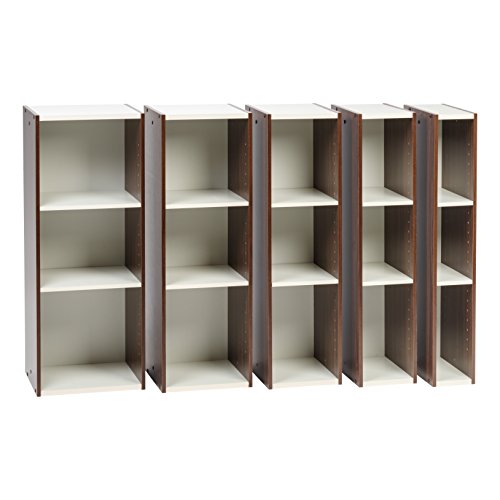 IRIS USA UB Space Saving Unit with Adjustable Shelves, 6-Inch, Walnut Brown/White