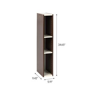 IRIS USA UB Space Saving Unit with Adjustable Shelves, 6-Inch, Walnut Brown/White