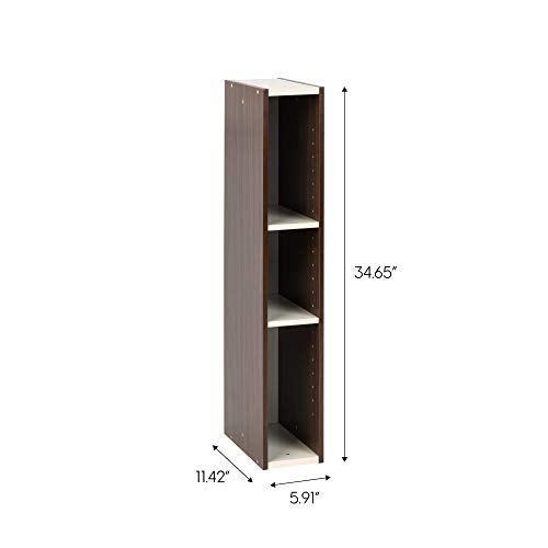 IRIS USA UB Space Saving Unit with Adjustable Shelves, 6-Inch, Walnut Brown/White