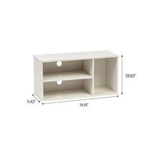 IRIS USA Wooden Modular Media Box, TV Stand with Holes for Cords from Television Stereo Game System and Other AV Equipment, Off White