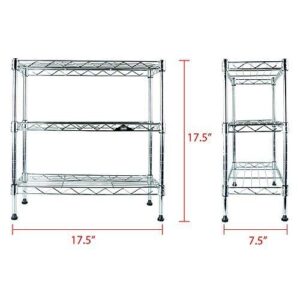 Apollo Hardware Chrome 3-Shelf Wire Shelving 7.5"x17.5"x16.5"