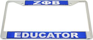 zeta phi beta educator domed license plate frame [silver - car/truck]
