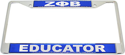 Zeta Phi Beta Educator Domed License Plate Frame [Silver - Car/Truck]