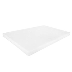 restaurant thick white plastic cutting board 18x12 large, 1 inch thick