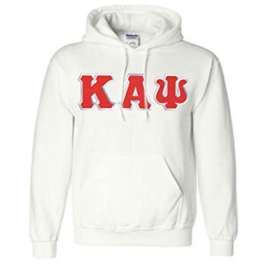kappa alpha psi lettered hooded sweatshirt medium white