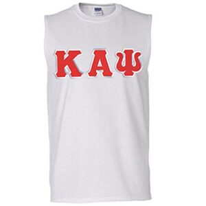 kappa alpha psi lettered sleeveless tee large white