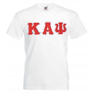 kappa alpha psi lettered v-neck t-shirt 2x-large white