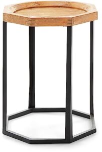amazon brand – stone & beam arie rustic octagonal end table or stand - 17.3"w - natural