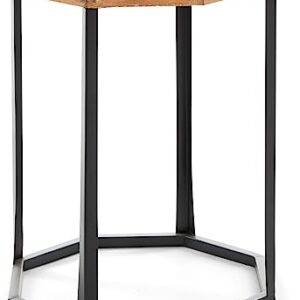Amazon Brand – Stone & Beam Arie Rustic Octagonal End Table or Stand - 17.3"W - Natural