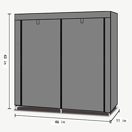 TXT&BAZ 27-Pairs Portable Boot Rack Double Row Shoe Rack Covered with Nonwoven Fabric(7-Tiers Black)