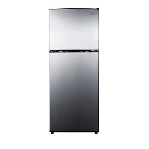 Summit Appliance CP972SS Two-door Cycle Defrost 22" Wide 7.1 Cu.Ft. Refrigerator-Freezer in Slim Width, Stainless Steel Doors, Adjustable Glass Shelves, Door Storage, Sealed Back and Black Cabinet