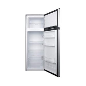 Summit Appliance CP972SS Two-door Cycle Defrost 22" Wide 7.1 Cu.Ft. Refrigerator-Freezer in Slim Width, Stainless Steel Doors, Adjustable Glass Shelves, Door Storage, Sealed Back and Black Cabinet