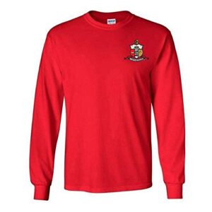 kappa alpha psi fraternity crest - shield longsleeve tee 3x-large red
