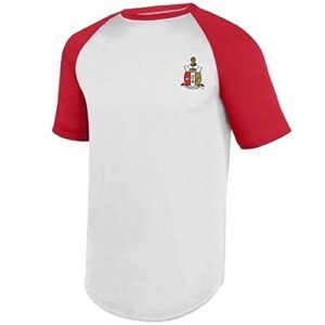 kappa alpha psi fraternity crest wicking short sleeve baseball jersey large white/red