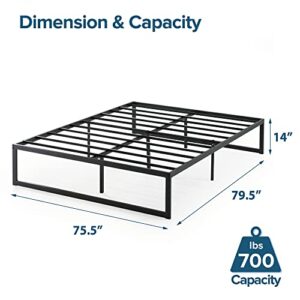 ZINUS Abel Metal Platform Bed Frame / Mattress Foundation with Steel Slat Support / No Box Spring Needed / Easy Assembly, King, Black