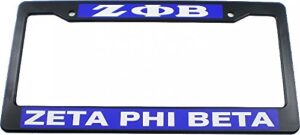 zeta phi beta text decal plastic license plate frame [black - car/truck]