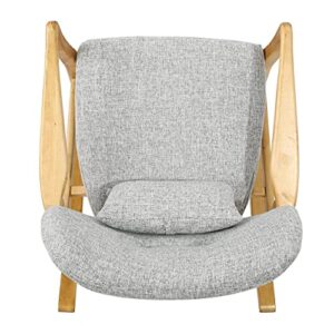 Christopher Knight Home Benny Mid-Century Modern Fabric Rocking Chair, Light Grey Tweed / Light Walnut