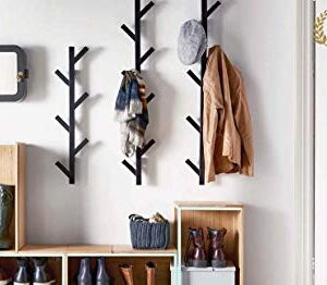 PREMIUM RACKS Coat Rack & Hat Rack - Modern Design - Wall Mounted - Stylish - (Black)