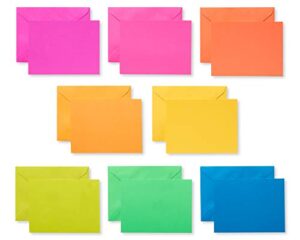 american greetings single panel blank cards with envelopes, neon rainbow colors (100-count)