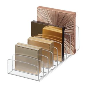 idesign bpa-free plastic divided makeup palette cosmetic organizer, the clarity collection – 9.25" x 3.86" x 3.2", clear