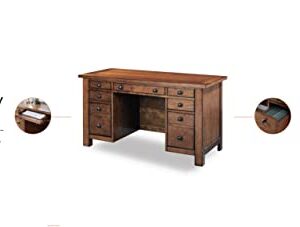 Tahoe Aged Maple Executive Pedestal Desk by Home Styles, 5412-18