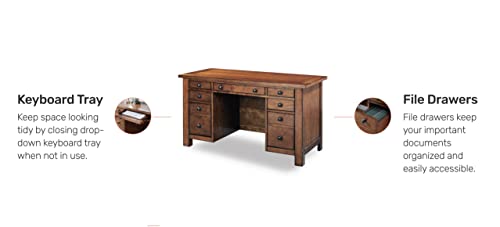 Tahoe Aged Maple Executive Pedestal Desk by Home Styles, 5412-18