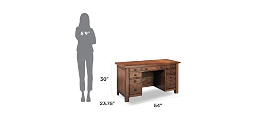 Tahoe Aged Maple Executive Pedestal Desk by Home Styles, 5412-18