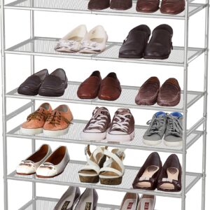 Simple Houseware 3-Tier Stackable Shoe Shelves Storage Utility Rack, Silver