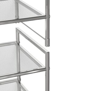 Simple Houseware 3-Tier Stackable Shoe Shelves Storage Utility Rack, Silver