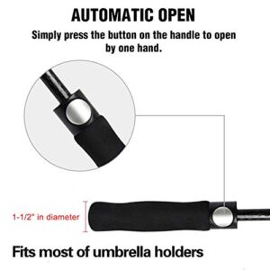 ACEIken Golf Umbrella Windproof Large 62 Inch, Double Canopy Vented, Automatic Open, Extra Large Oversized,Sun Protection Ultra Rain & Wind Resistant Stick Umbrellas, Black