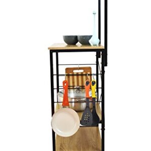 Uniware Professional Wooden Kitchen Shelf/Baker Rack 4 Tier Shelves (23.62" L x 15.75" W x 48.43" H)