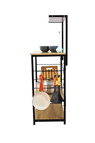 Uniware Professional Wooden Kitchen Shelf/Baker Rack 4 Tier Shelves (23.62" L x 15.75" W x 48.43" H)