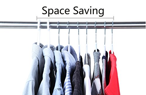 Finnhomy 50 Pack Plastic Hangers, Durable Clothes Hangers with Non-Slip Pads, Space Saving Easy Slide Organizer for Bedroom Closet, Great for Shirts, Pants, White