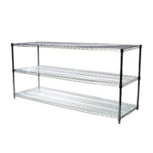 shelving inc. 24" d x 60" w chrome wire shelving with 3 shelves