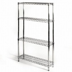 shelving inc. 8" d x 30" w x 64" h chrome wire shelving with 4 shelves