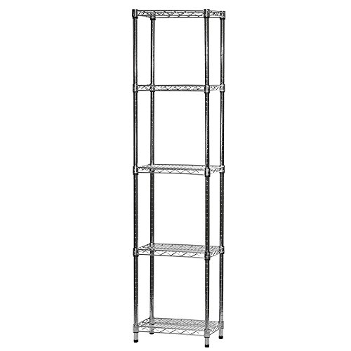 Shelving Inc. 12" d x 18" w x 72" h Chrome Wire Shelving with 5 Shelves