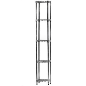shelving inc. 8" d x 12" w x 64" h chrome wire shelving with 5 shelves