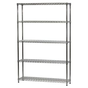 shelving inc. 12" d x 48" w x 72" h chrome wire shelving with 5 shelves