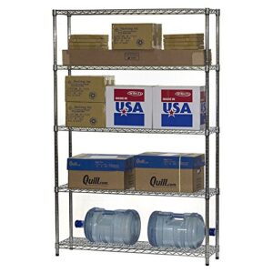 Shelving Inc. 12" d x 48" w x 72" h Chrome Wire Shelving with 5 Shelves