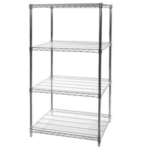 shelving inc. 24" d x 30" w x 84" h chrome wire shelving with 4 shelves